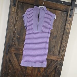 Purple Striped Women's Dress